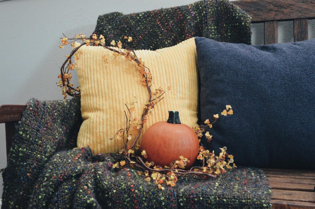 autumn aesthetic with pillows